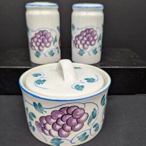 Fruttie Tabletops Unlimited Sugar Bowl with Lid and Salt and Pepper Shaker Set